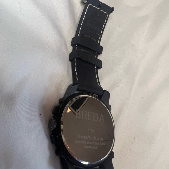 Men's BREDA Large Black 49mm Watch - Picture 3 of 5